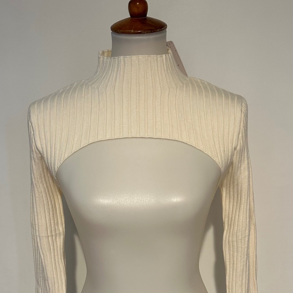 Pretty Garden Mock Neck Bolero Top -‎ Size S - NEW With Tags. - Picture 2 of 11